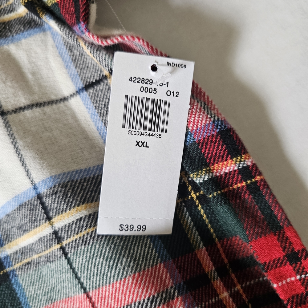 Old Navy The Boyfriend Shirt Size XXL Flannel Button Front Red Plaid NWT - Picture 10 of 10